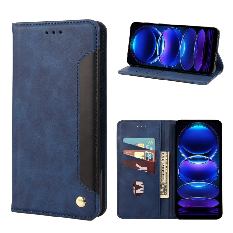 For Xiaomi Redmi Note 12 5G Global / Poco X5 5G Skin Feel Splicing Leather Phone Case