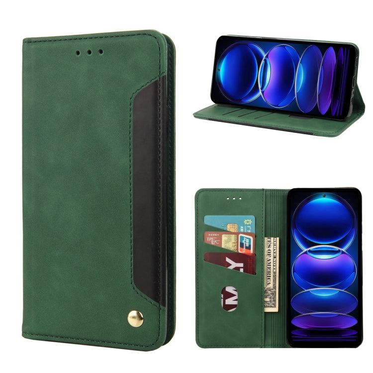 For Xiaomi Redmi Note 12 Pro+ 5G Global Skin Feel Splicing Leather Phone Case