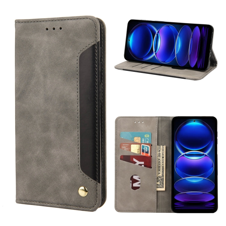 For Xiaomi Redmi Note 12 Pro+ 5G Global Skin Feel Splicing Leather Phone Case