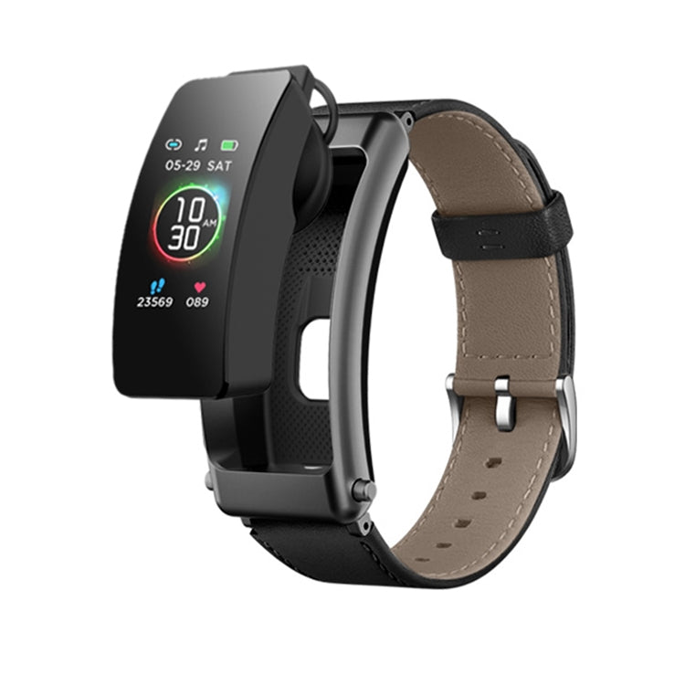 K30 0.96 inch Leather Band Earphone Detachable Life Waterproof Smart Watch Support Bluetooth Call