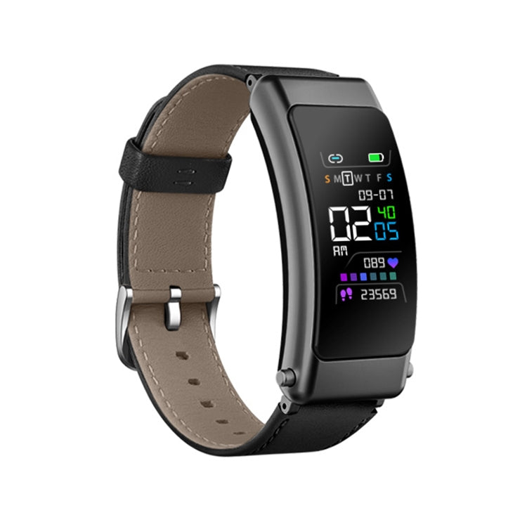 K30 0.96 inch Leather Band Earphone Detachable Life Waterproof Smart Watch Support Bluetooth Call