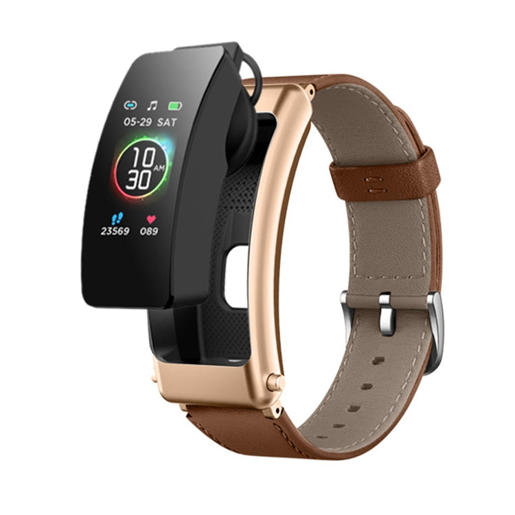 K30 0.96 inch Leather Band Earphone Detachable Life Waterproof Smart Watch Support Bluetooth Call