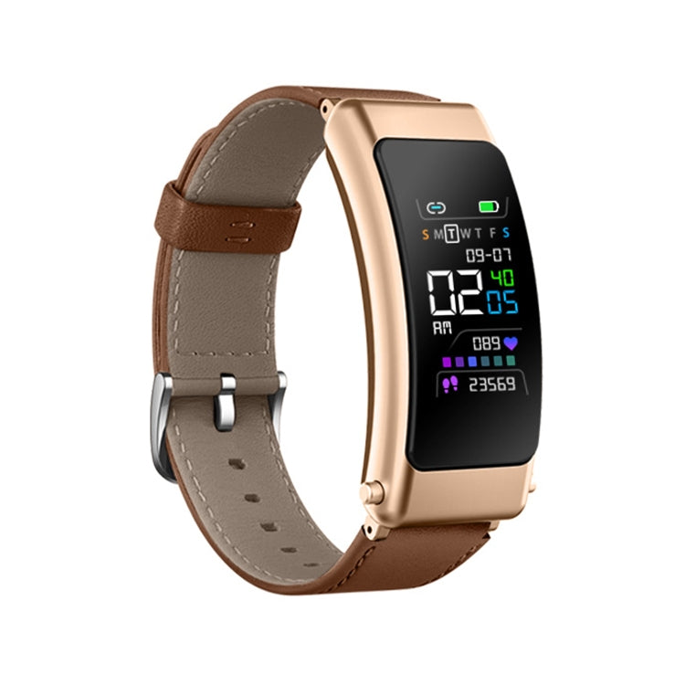 K30 0.96 inch Leather Band Earphone Detachable Life Waterproof Smart Watch Support Bluetooth Call