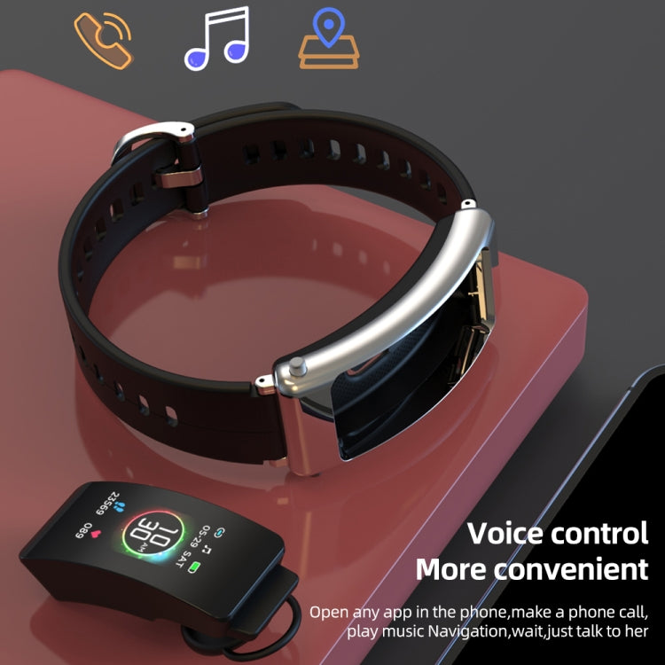 K30 0.96 inch Leather Band Earphone Detachable Life Waterproof Smart Watch Support Bluetooth Call