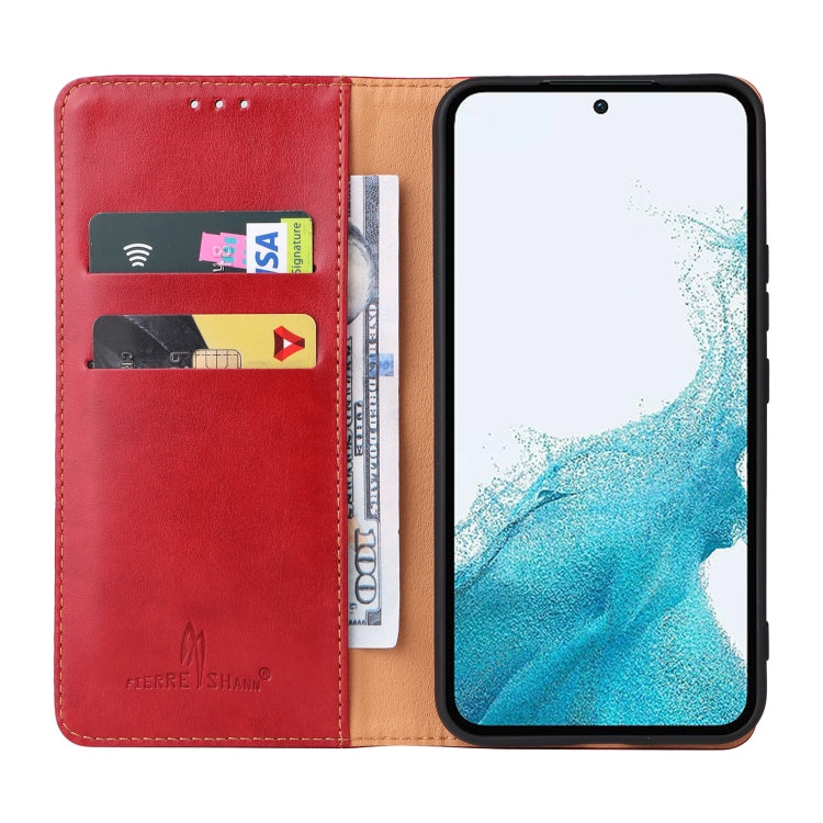 For Samsung Galaxy A54 5G Fierre Shann PU Genuine Leather Texture Leather Phone Case