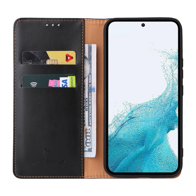 For Samsung Galaxy A54 5G Fierre Shann PU Genuine Leather Texture Leather Phone Case