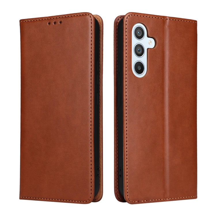 For Samsung Galaxy A54 5G Fierre Shann PU Genuine Leather Texture Leather Phone Case