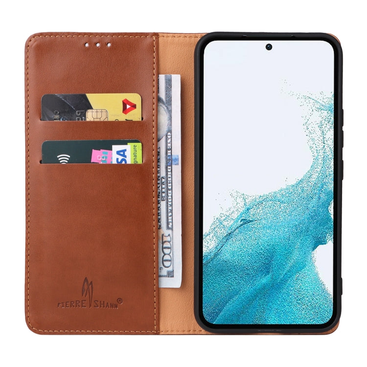 For Samsung Galaxy A54 5G Fierre Shann PU Genuine Leather Texture Leather Phone Case
