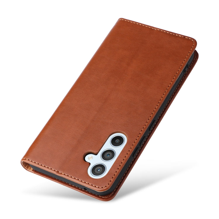 For Samsung Galaxy A54 5G Fierre Shann PU Genuine Leather Texture Leather Phone Case