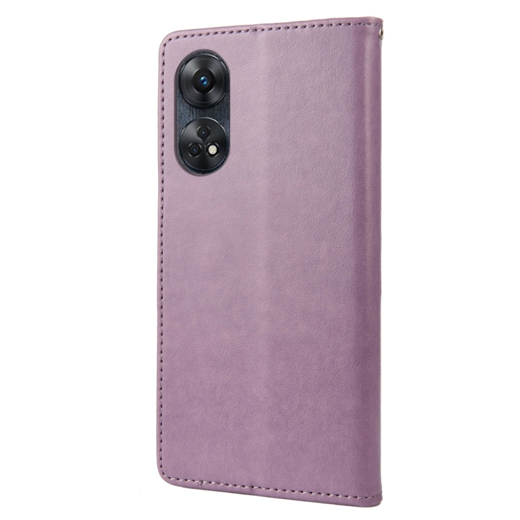 For OPPO Reno8 T 4G Butterfly Flower Pattern Leather Phone Case