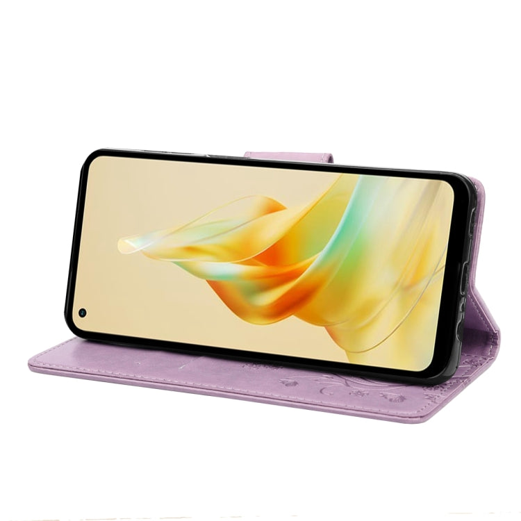 For OPPO Reno8 T 4G Butterfly Flower Pattern Leather Phone Case