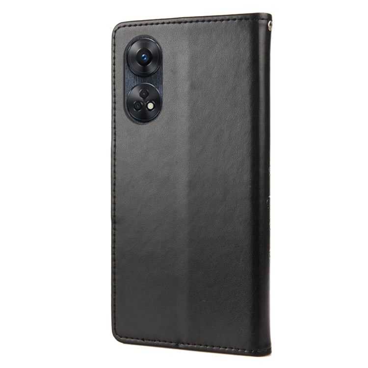 For OPPO Reno8 T 4G Butterfly Flower Pattern Leather Phone Case