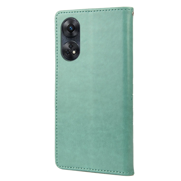 For OPPO Reno8 T 4G Butterfly Flower Pattern Leather Phone Case