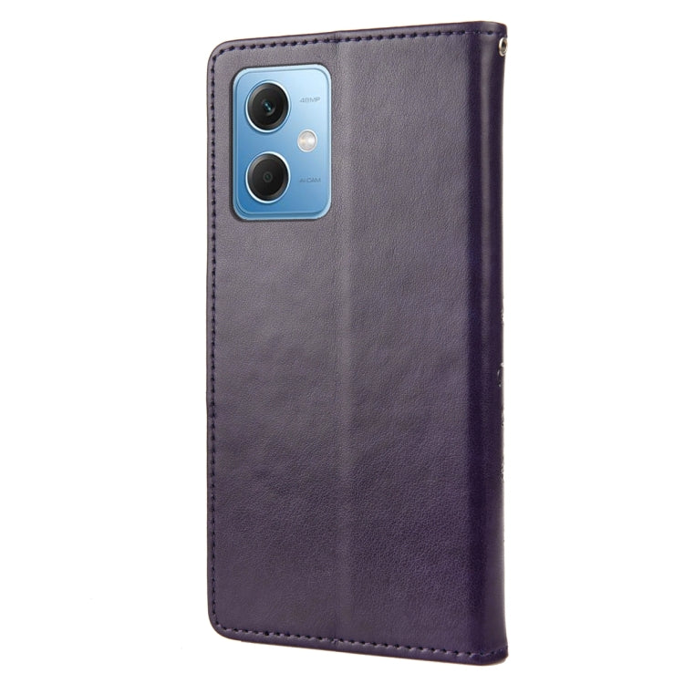 For Xiaomi Redmi Note 12 5G Global / Poco X5 5G Butterfly Flower Pattern Leather Phone Case