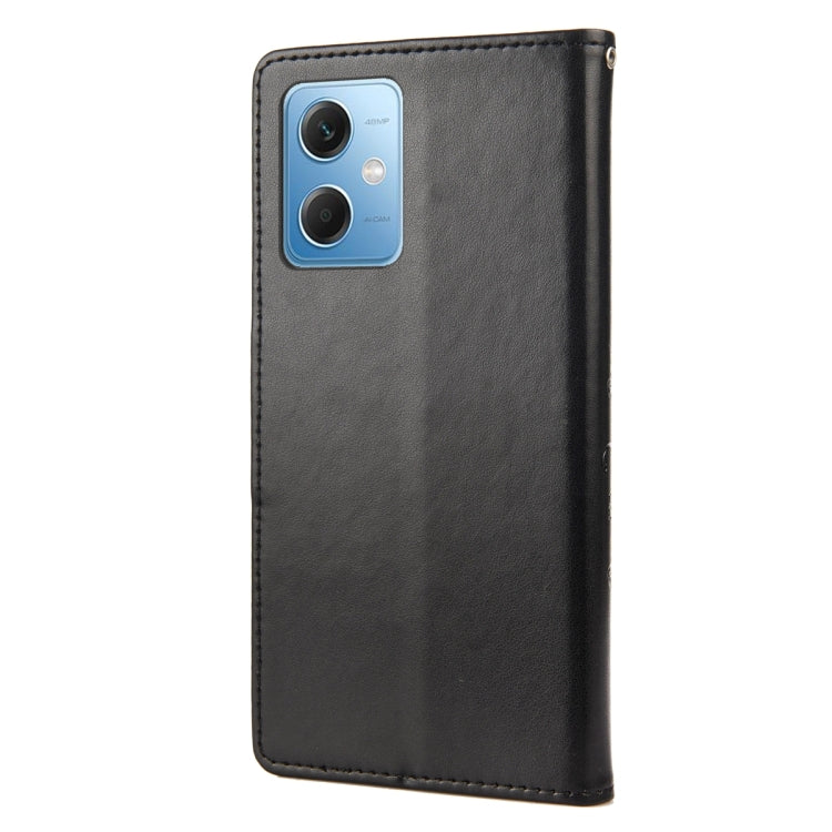 For Xiaomi Redmi Note 12 5G Global / Poco X5 5G Butterfly Flower Pattern Leather Phone Case