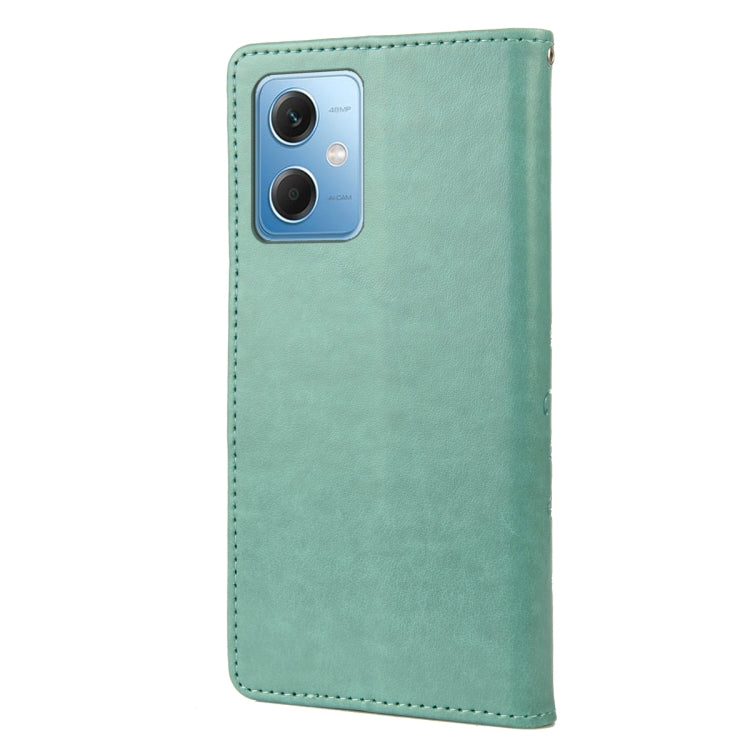 For Xiaomi Redmi Note 12 5G Global / Poco X5 5G Butterfly Flower Pattern Leather Phone Case