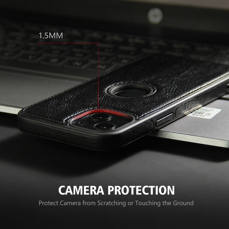 For iPhone 14 Pro Max Leather Texture Stitching Phone Case
