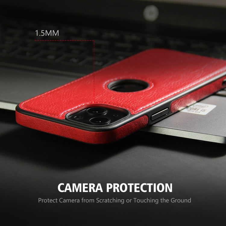 For iPhone 14 Pro Max Leather Texture Stitching Phone Case