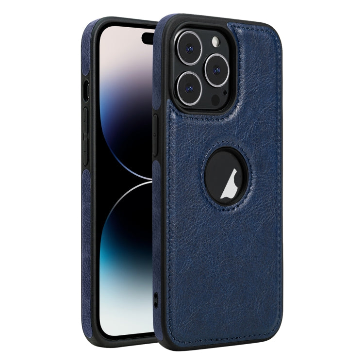 For iPhone 14 Pro Max Leather Texture Stitching Phone Case