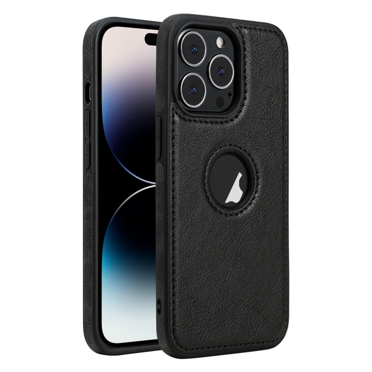 For iPhone 14 Pro Leather Texture Stitching Phone Case