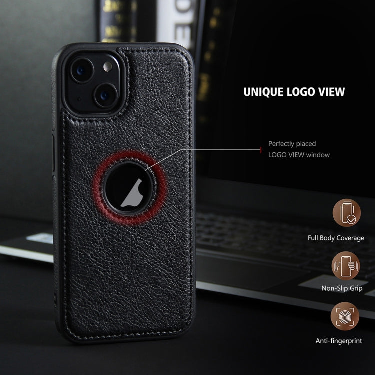 For iPhone 13 Leather Texture Stitching Phone Case