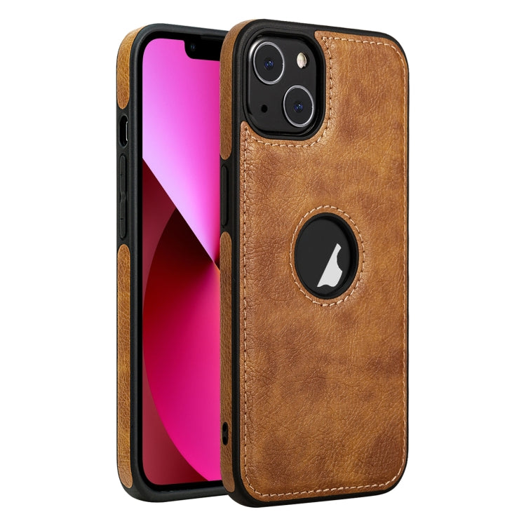 For iPhone 13 Leather Texture Stitching Phone Case