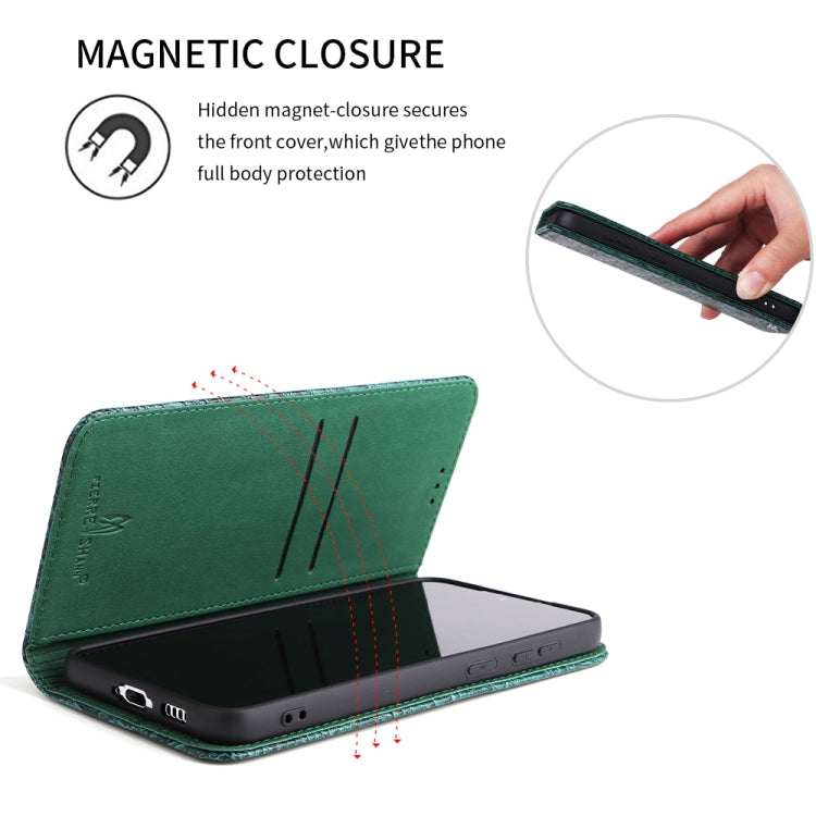 For Samsung Galaxy S23+ 5G Fierre Shann Crocodile Texture Magnetic Genuine Leather Phone Case