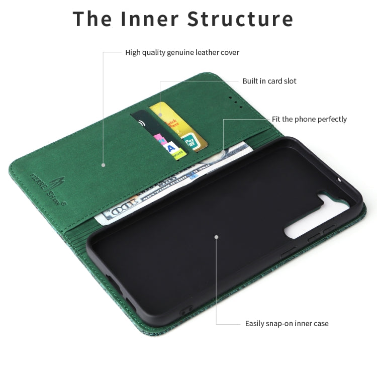 For Samsung Galaxy S23+ 5G Fierre Shann Crocodile Texture Magnetic Genuine Leather Phone Case