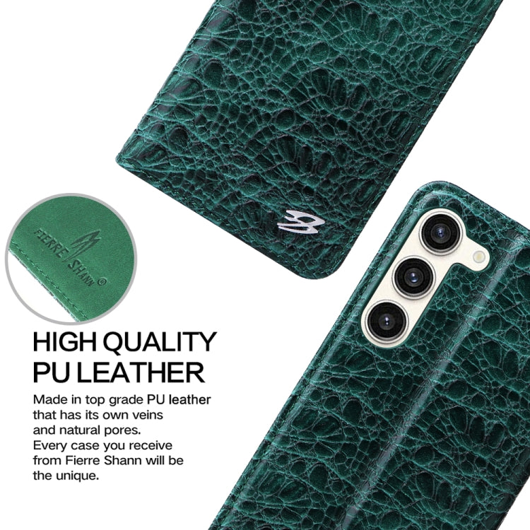For Samsung Galaxy S23+ 5G Fierre Shann Crocodile Texture Magnetic Genuine Leather Phone Case