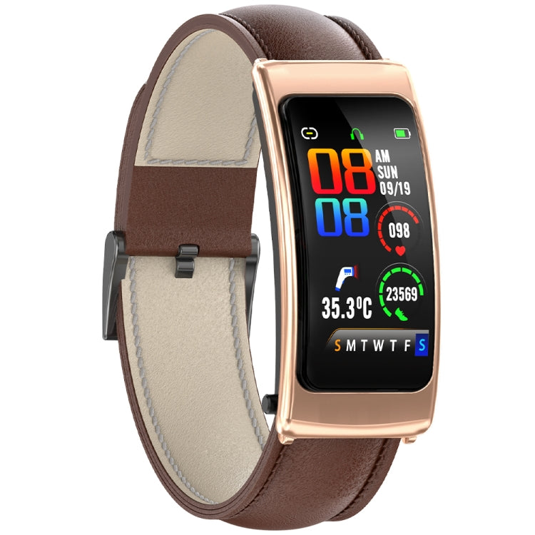 K20 1.14 inch Leather Band Earphone Detachable Life Waterproof Smart Watch Support Bluetooth Call