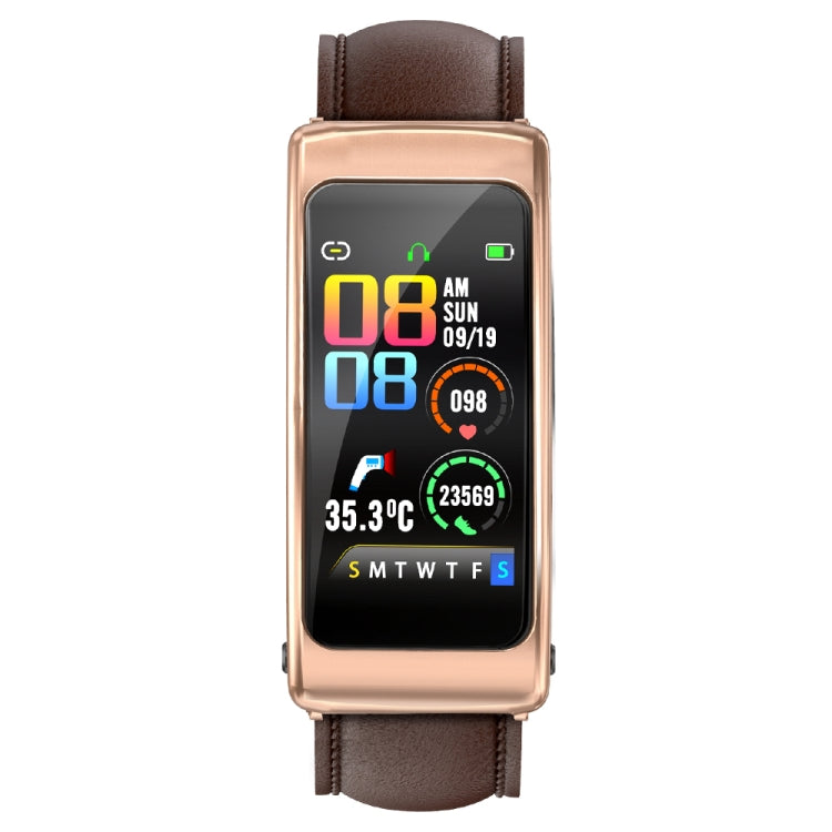 K20 1.14 inch Leather Band Earphone Detachable Life Waterproof Smart Watch Support Bluetooth Call