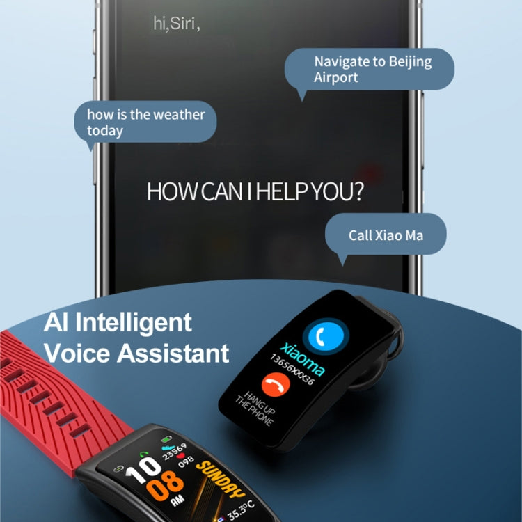 K20 1.14 inch Leather Band Earphone Detachable Life Waterproof Smart Watch Support Bluetooth Call