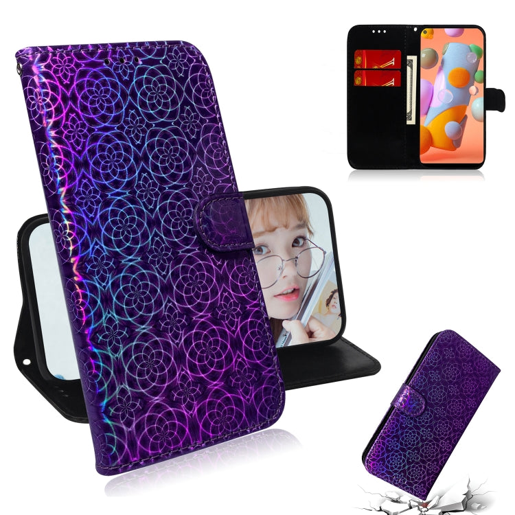 For Galaxy A11 & M11 Solid Color Colorful Magnetic Buckle Horizontal Flip PU Leather Case with Holder & Card Slots & Wallet & Lanyard