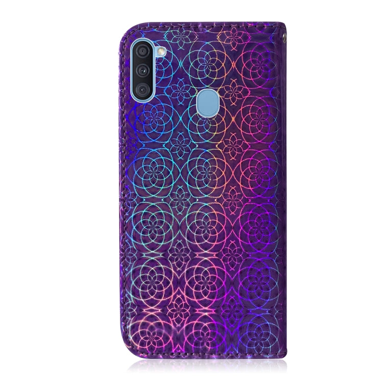 For Galaxy A11 & M11 Solid Color Colorful Magnetic Buckle Horizontal Flip PU Leather Case with Holder & Card Slots & Wallet & Lanyard