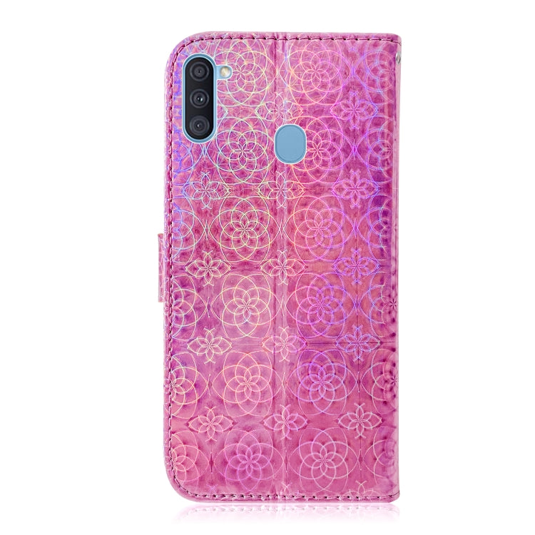 For Galaxy A11 & M11 Solid Color Colorful Magnetic Buckle Horizontal Flip PU Leather Case with Holder & Card Slots & Wallet & Lanyard