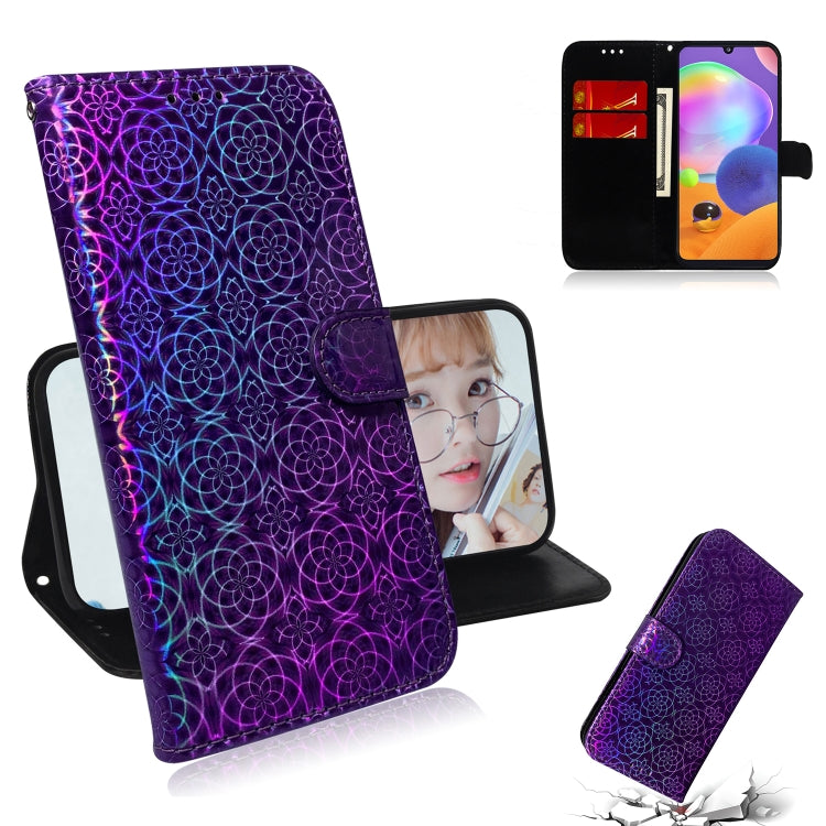 For Galaxy A31 Solid Color Colorful Magnetic Buckle Horizontal Flip PU Leather Case with Holder & Card Slots & Wallet & Lanyard