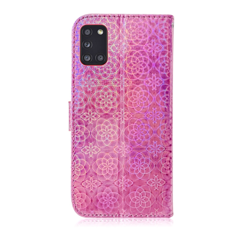 For Galaxy A31 Solid Color Colorful Magnetic Buckle Horizontal Flip PU Leather Case with Holder & Card Slots & Wallet & Lanyard
