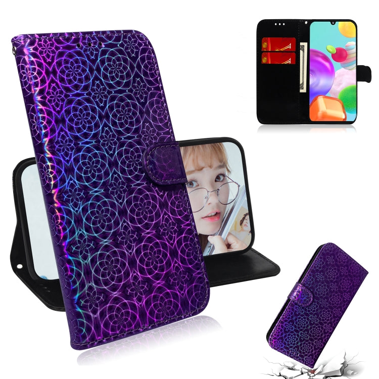 For Galaxy A41 Solid Color Colorful Magnetic Buckle Horizontal Flip PU Leather Case with Holder & Card Slots & Wallet & Lanyard