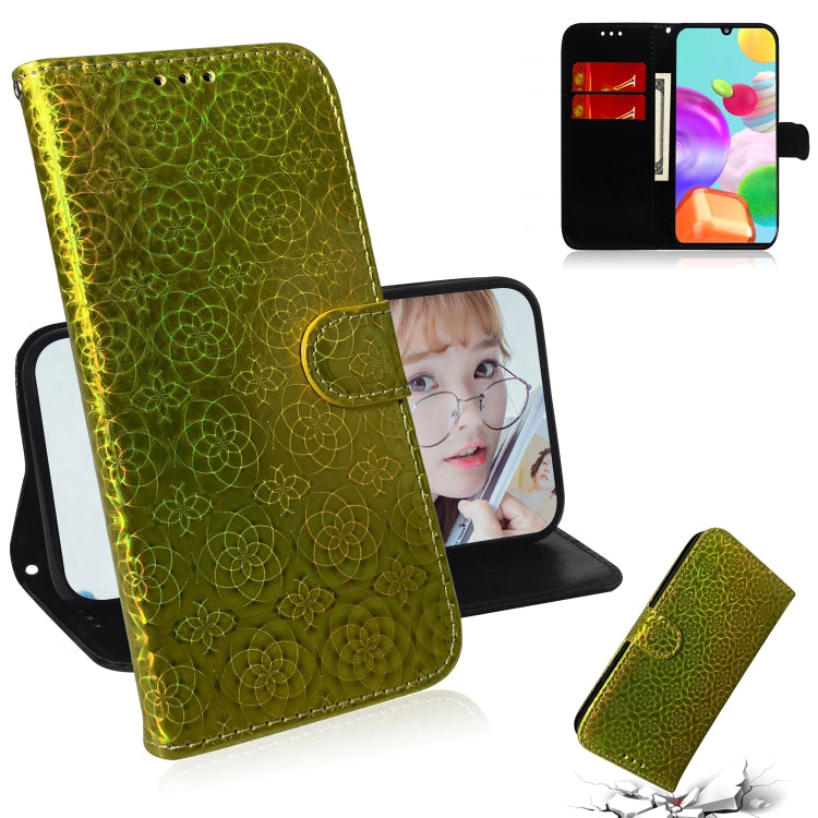 For Galaxy A41 Solid Color Colorful Magnetic Buckle Horizontal Flip PU Leather Case with Holder & Card Slots & Wallet & Lanyard