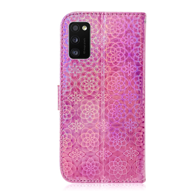 For Galaxy A41 Solid Color Colorful Magnetic Buckle Horizontal Flip PU Leather Case with Holder & Card Slots & Wallet & Lanyard