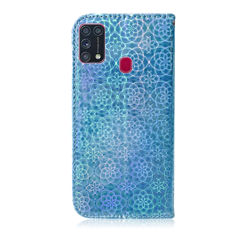 For Galaxy M31 Solid Color Colorful Magnetic Buckle Horizontal Flip PU Leather Case with Holder & Card Slots & Wallet & Lanyard