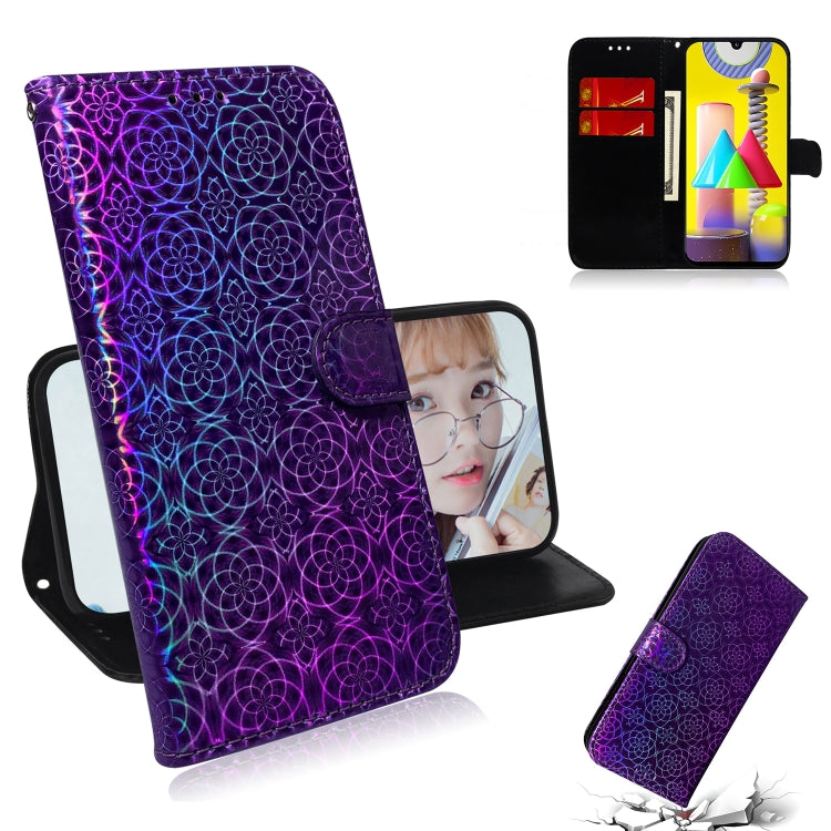 For Galaxy M31 Solid Color Colorful Magnetic Buckle Horizontal Flip PU Leather Case with Holder & Card Slots & Wallet & Lanyard