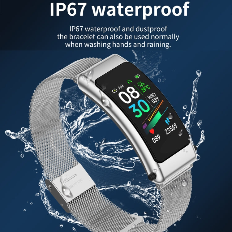 K50 1.08 inch Steel Band Earphone Detachable IP67 Waterproof Smart Watch Support Bluetooth Call