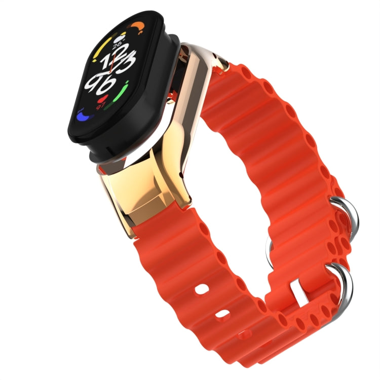 For Xiaomi Mi Band 7 Marine Silicone Breathable Watch Band