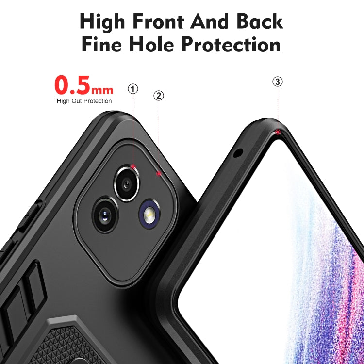 For Samsung Galaxy A03 164mm Variety Brave Armor Finger Loop Holder Phone Case