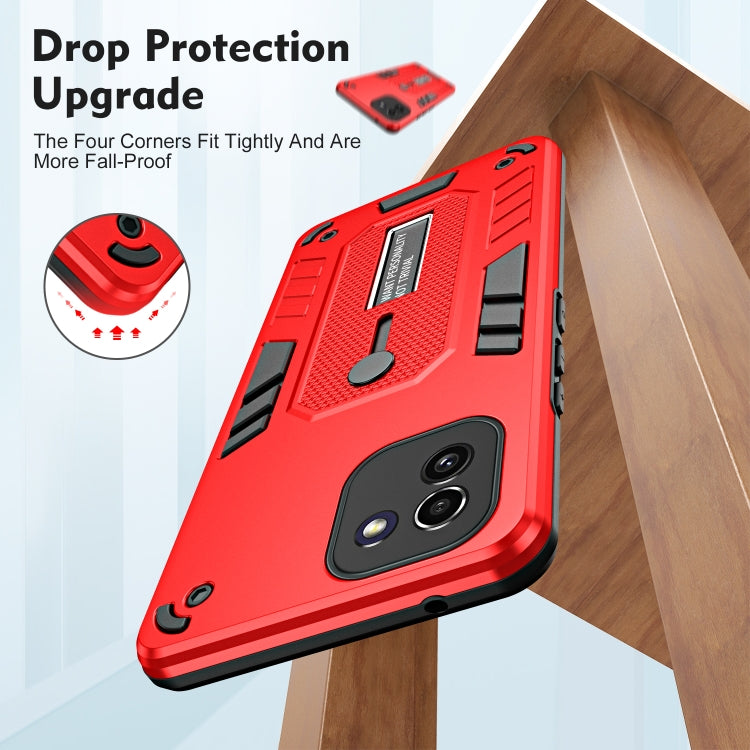 For Samsung Galaxy A03 164mm Variety Brave Armor Finger Loop Holder Phone Case