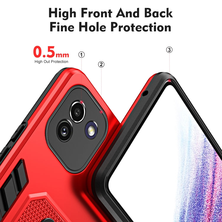 For Samsung Galaxy A03 164mm Variety Brave Armor Finger Loop Holder Phone Case