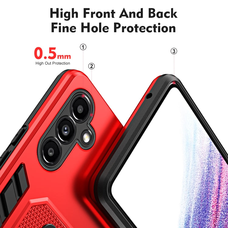 For Samsung Galaxy A13 5G / A04s Variety Brave Armor Finger Loop Holder Phone Case