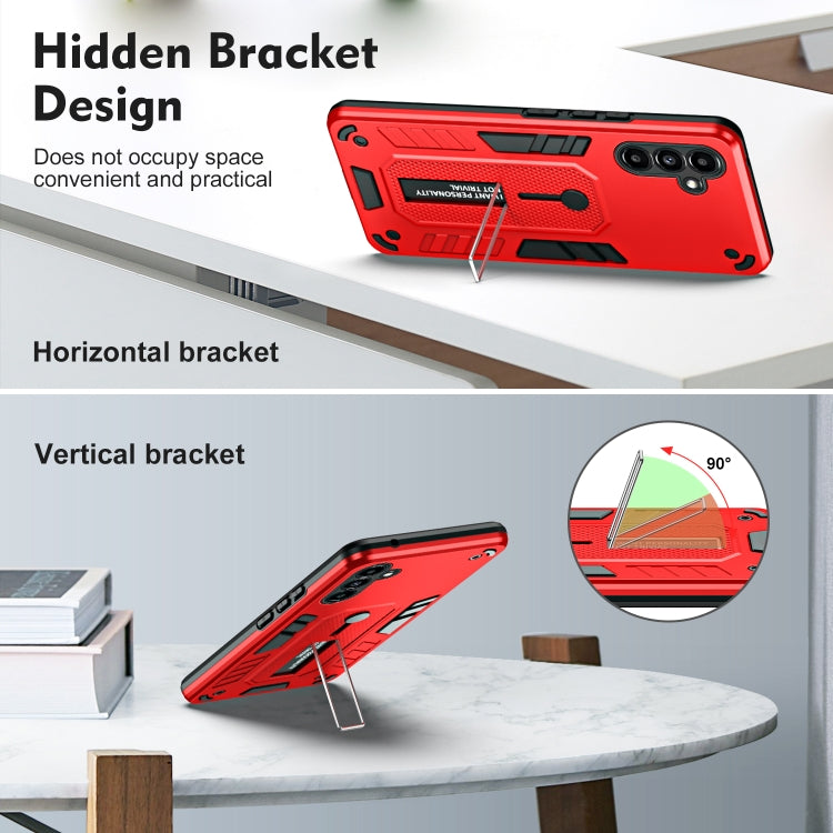 For Samsung Galaxy A13 5G / A04s Variety Brave Armor Finger Loop Holder Phone Case