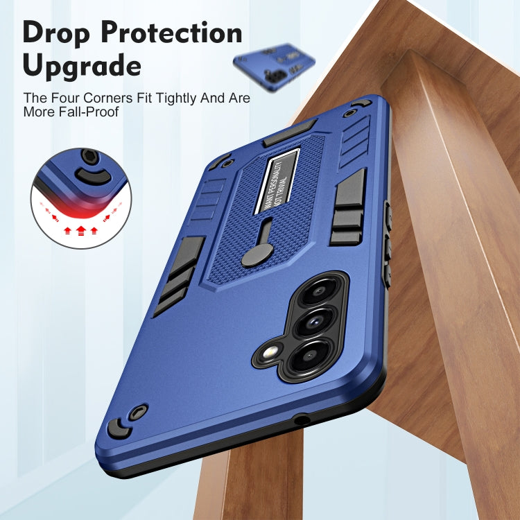 For Samsung Galaxy A13 5G / A04s Variety Brave Armor Finger Loop Holder Phone Case